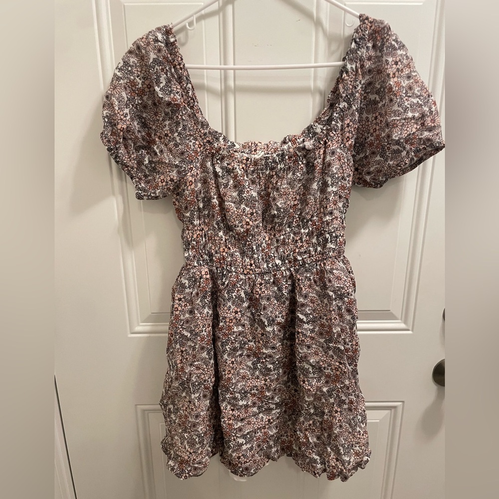 NWOT - Women’s BP Floral Smocked Mini Dress - Pink and Black
